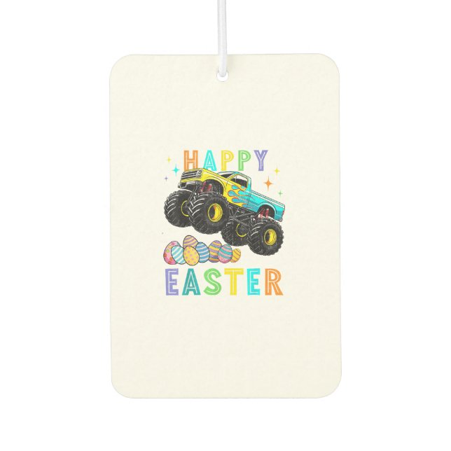 Désodorisant Pour Voiture Boys Happy Easter Monster Truck Easter Eggs Toddle (Devant)