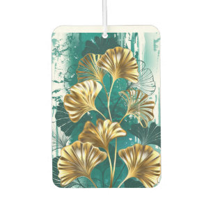 Désodorisant Pour Voiture Branche avec Feuilles d'or Ginko Biloba