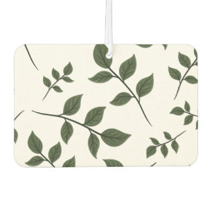 Désodorisant Pour Voiture Branches de feuillage avec Feuilles verts en blanc
