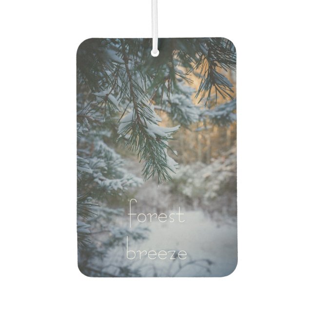 Désodorisant Pour Voiture Branches de pin couvertes de neige (Devant)