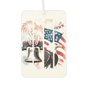 Désodorisant Pour Voiture Brosse patriotique - Feu d'artifice, Drapeau, Aigl