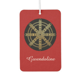 Désodorisant Pour Voiture Buddhism Golden Dharma Wheel Personalized