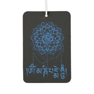 Désodorisant Pour Voiture Buddhism Mani Mantra In Blue With Mandala