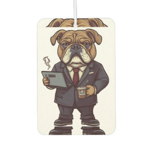 Désodorisant Pour Voiture Bulldog des Affaires � Drôle de Chien de Bureau