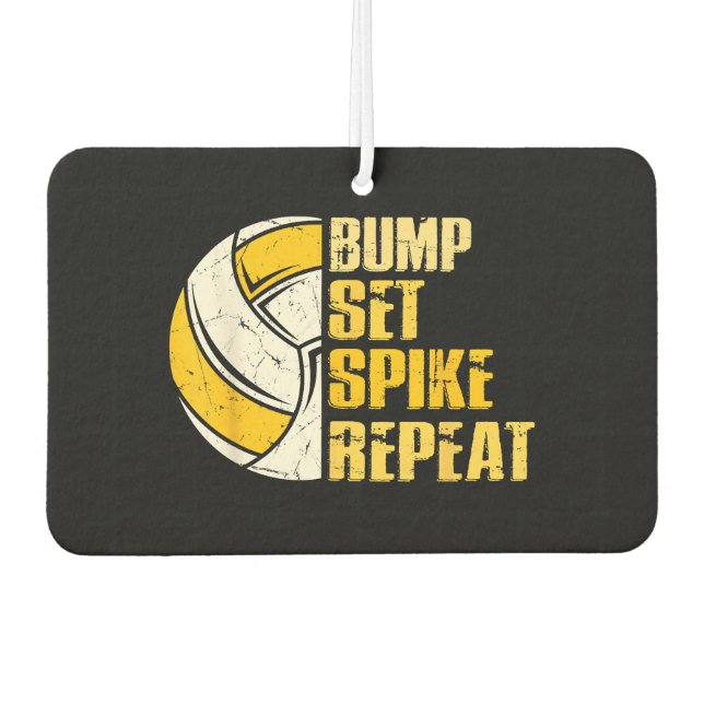 Désodorisant Pour Voiture Bump Set Spike Répéter Volleyball Funny (Devant)