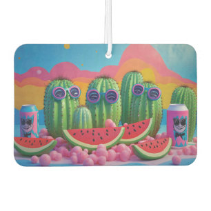 Désodorisant Pour Voiture Cactus funky avec lunettes de soleil, pastèque et