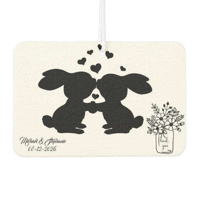 Désodorisant Pour Voiture Cadeau de Mariage (Devant)