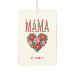 Désodorisant Pour Voiture Cadeau personnalisé Fleur de cœur de maman