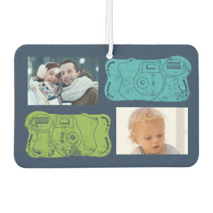 Désodorisant Pour Voiture Caméras jetables Blues et Greens Photo personnalis