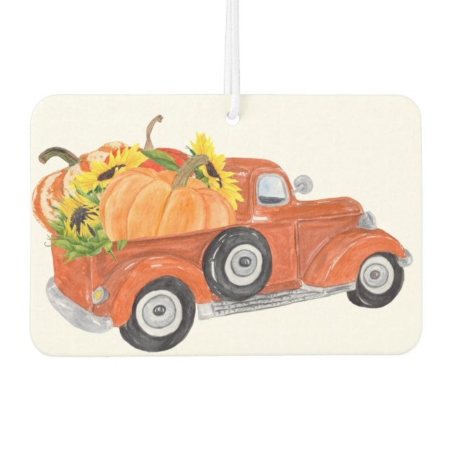 Désodorisant Pour Voiture Camion d'automne avec Citrouilles (Devant)