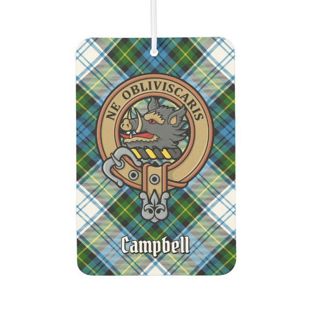 Désodorisant Pour Voiture Campbell Crest au-dessus de Tartan (Devant)