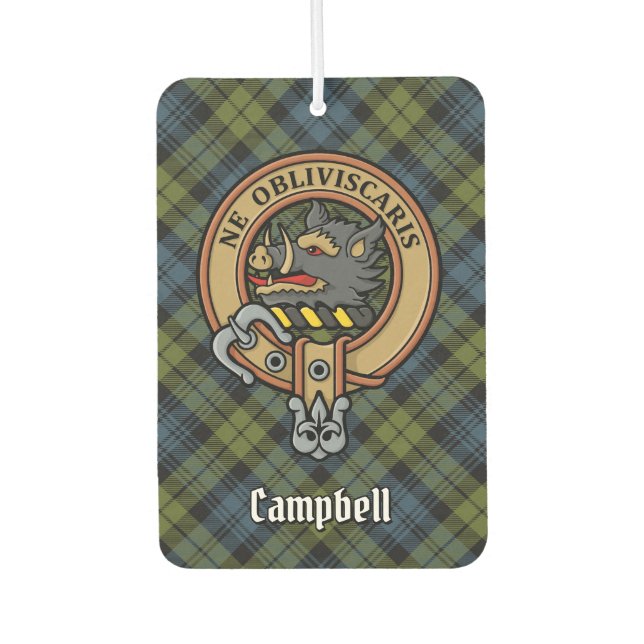 Désodorisant Pour Voiture Campbell Crest sur Tartan (Devant)