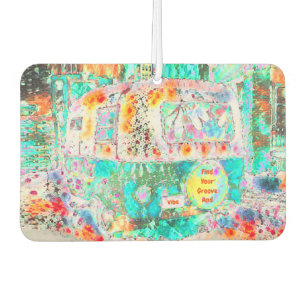 Désodorisant Pour Voiture Camper Retro Hippie Groove Et Vibe Pop Art