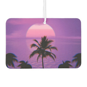 Désodorisant Pour Voiture Caraïbes Sunset Vaporwave esthétique Rétro 80s 90s
