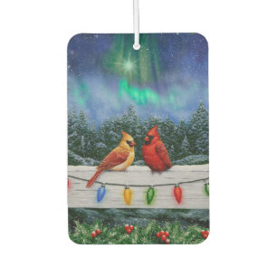 Désodorisant Pour Voiture Cardinaux et lumières de Noël Neige d'hiver