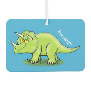 Désodorisant Pour Voiture Caricature de dinosaure de triceratops vert mignon