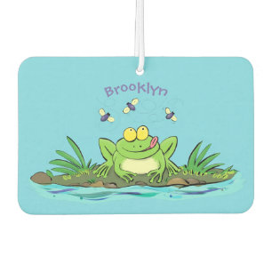 Désodorisant Pour Voiture Caricature de grenouille vert mignon