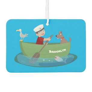 Désodorisant Pour Voiture Caricature de voilier et de canot à rames garçon m