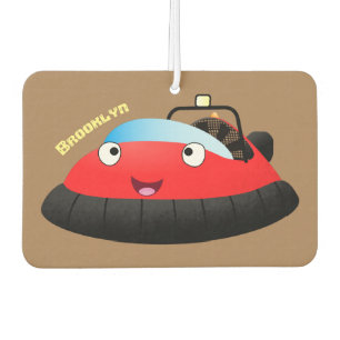 Désodorisant Pour Voiture Caricature d'hovercraft rouge joyeux