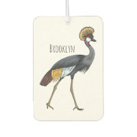 Caricature d'oiseau de grue couronné gris