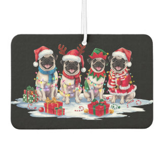 Désodorisant Pour Voiture Carlin Santa chapeau bois elfe lumières de Noël