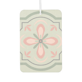 Désodorisant Pour Voiture Carreaux Floraux Pastel Vert