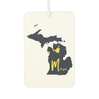 Désodorisant Pour Voiture Carte de l'état de l'Université du Michigan Bleu e
