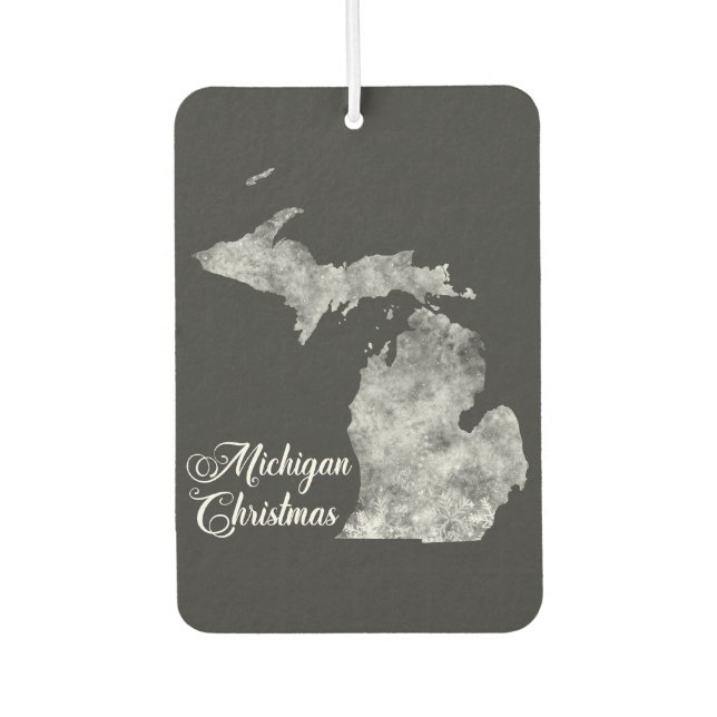 Désodorisant Pour Voiture Carte de l'état du Michigan Noël Flèches de neige (Devant)