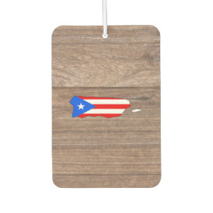 Désodorisant Pour Voiture Carte du drapeau de l'équipe Porto Rico sur le boi