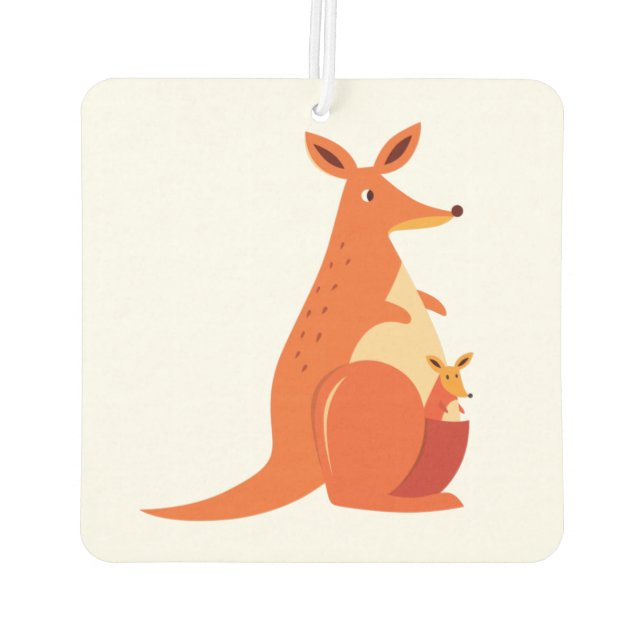 Désodorisant Pour Voiture Cartoon mignon Kangaroo & bébé (Dos)