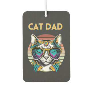 Désodorisant Pour Voiture Cat Dad Black Cat Vintage Eighties Style Cat Retro