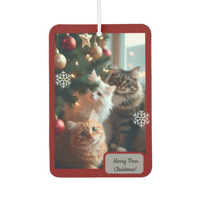 Désodorisant Pour Voiture Cats Ornate Tree, Image Text, Customize,  (Devant)