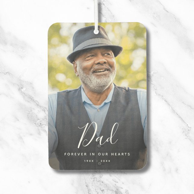 Désodorisant Pour Voiture Célébration moderne personnalisée de la vie funéra (Dad Photo Memorial Air Freshener)