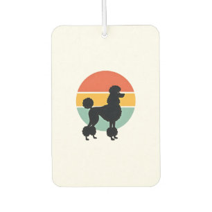 Désodorisant Pour Voiture Cercle de silhouette de chien rétro coucher de sol