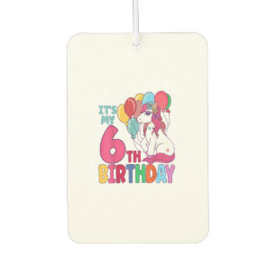 Désodorisant Pour Voiture C'est mon 6ème anniversaire Licorne Garçons Filles