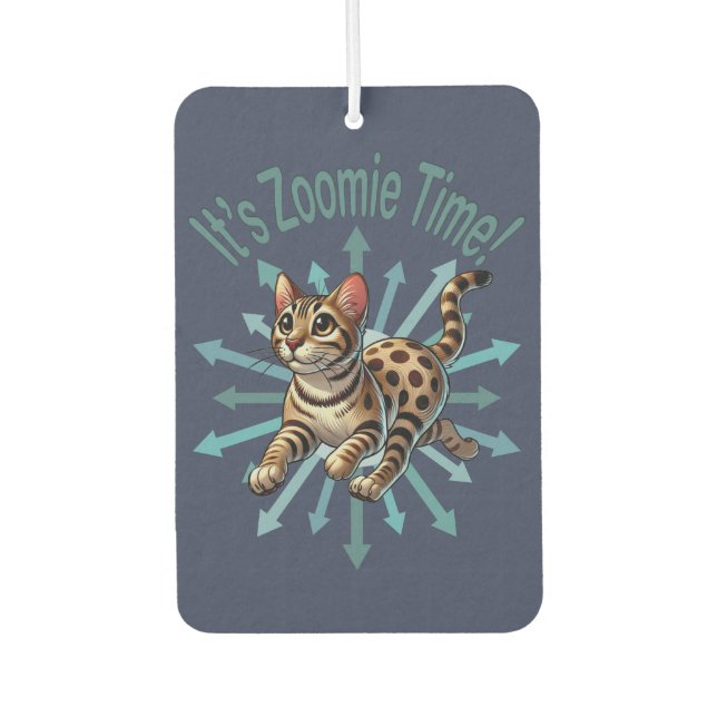 Désodorisant Pour Voiture C'est Zoomie Time Bengale Chat (Devant)