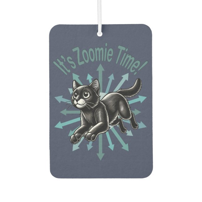 Désodorisant Pour Voiture C'est Zoomie Time Black Cat (Devant)
