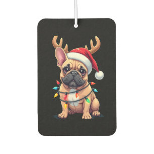 Désodorisant Pour Voiture Chapeau de Santa drôle de chien bouledogue françai