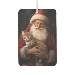 Désodorisant Pour Voiture Chat abyssin avec le Père Noël Fête de Noël