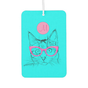 Désodorisant Pour Voiture Chat Cool pour les amoureux des chats Monogrammé f
