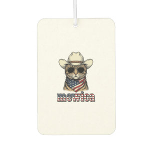 Désodorisant Pour Voiture Chat cowboy patriotique Mewica conception vectorie