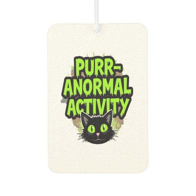 Désodorisant Pour Voiture Chat d'activité paranormale (Devant)
