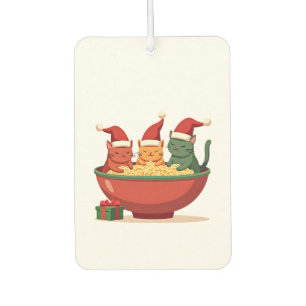 Désodorisant Pour Voiture Chat de Ramen de Noël Santa Anime Miaou Kitty Miao