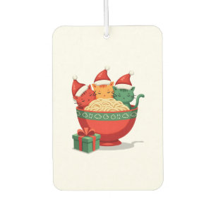 Désodorisant Pour Voiture Chat de Ramen de Noël Santa Anime Miaou Kitty Miao