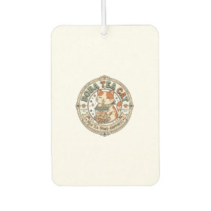 Désodorisant Pour Voiture Chat de thé Boba Chat de thé Boba Vintage Vector A
