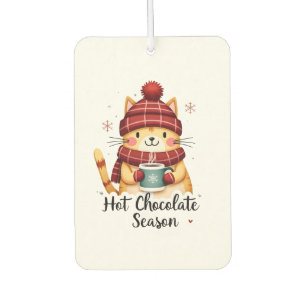 Désodorisant Pour Voiture Chat Drôle Chocolat Chaud Saison Joyeux Noël Maman