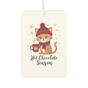 Désodorisant Pour Voiture Chat Drôle Chocolat Chaud Saison Joyeux Noël Maman
