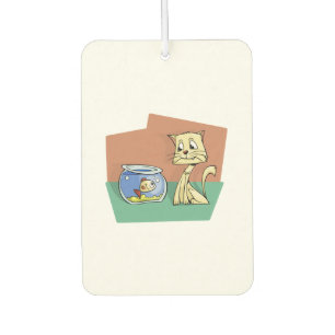 Désodorisant Pour Voiture Chat et cuvette de poisson