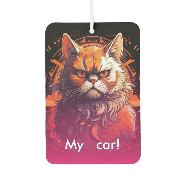 Désodorisant Pour Voiture Chat grumpy orange  (Devant)