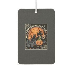 Désodorisant Pour Voiture Chat hanté sous la lune d'Halloween_2